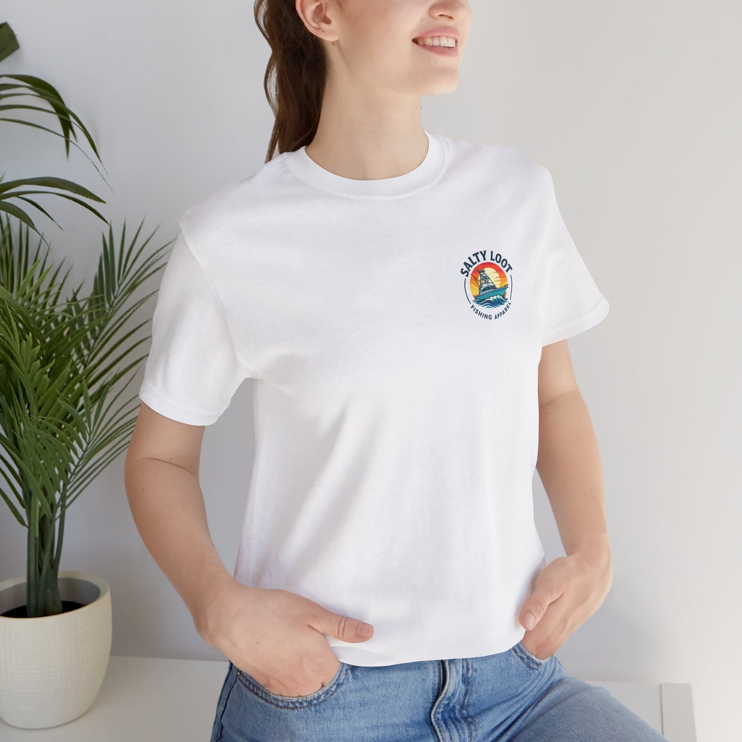 Coastal Vibes Short Sleeve Tee - Salty Loot, Beach Day Shirt, Nautical Apparel, Summer Outing Top, Casual Style Tee