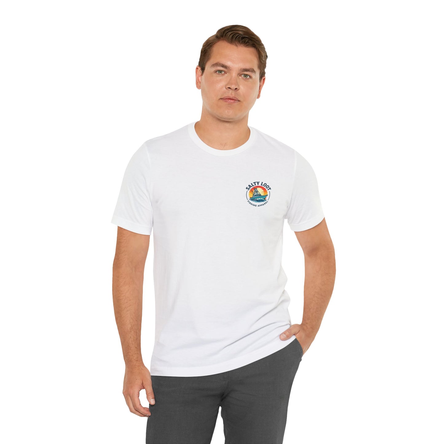 Coastal Vibes Short Sleeve Tee - Salty Loot, Beach Day Shirt, Nautical Apparel, Summer Outing Top, Casual Style Tee