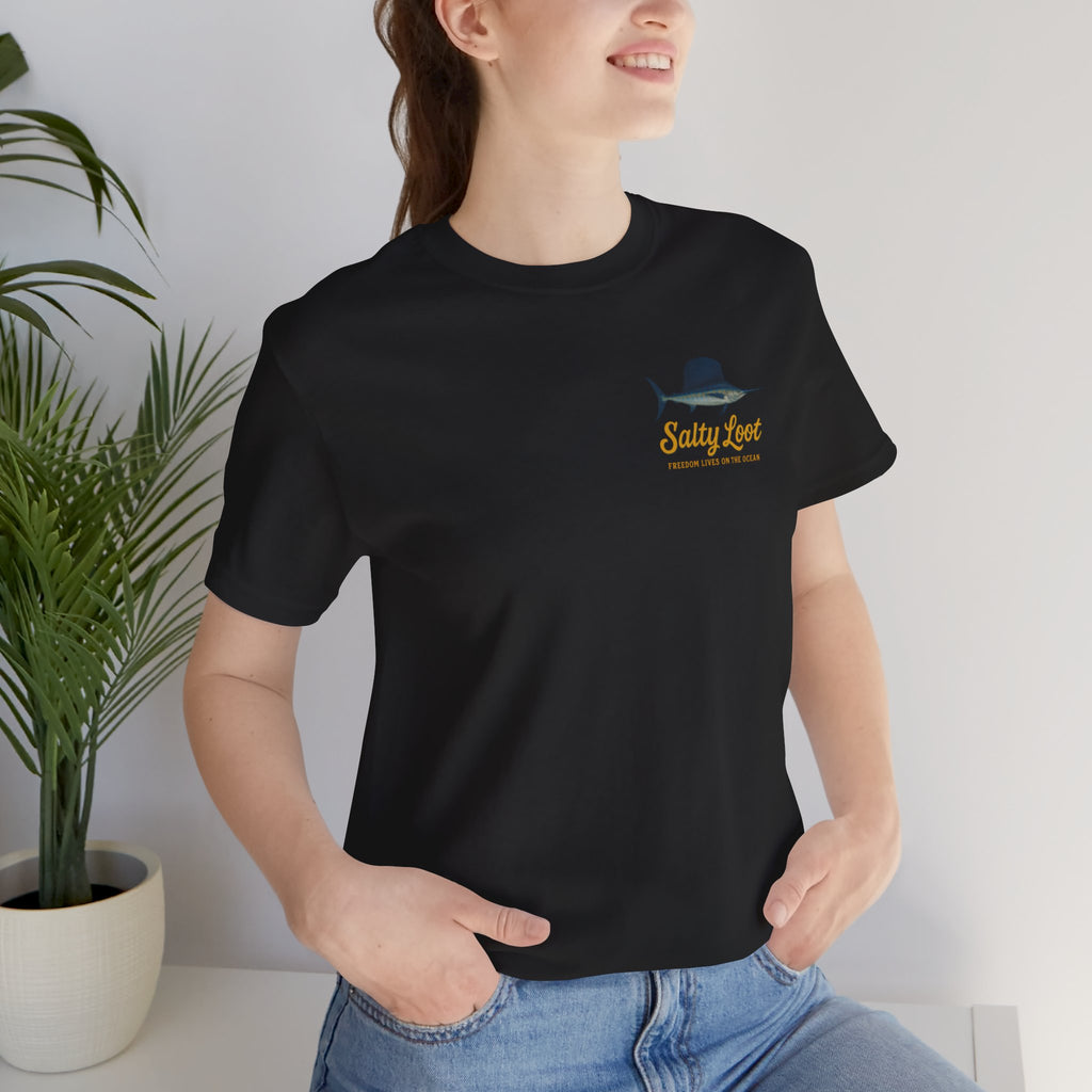 Salty Loot Fishing Adventure Tee, Cool Graphic Shirt, Unisex Summer T-Shirt, Perfect Gift for Anglers, Casual Beachwear