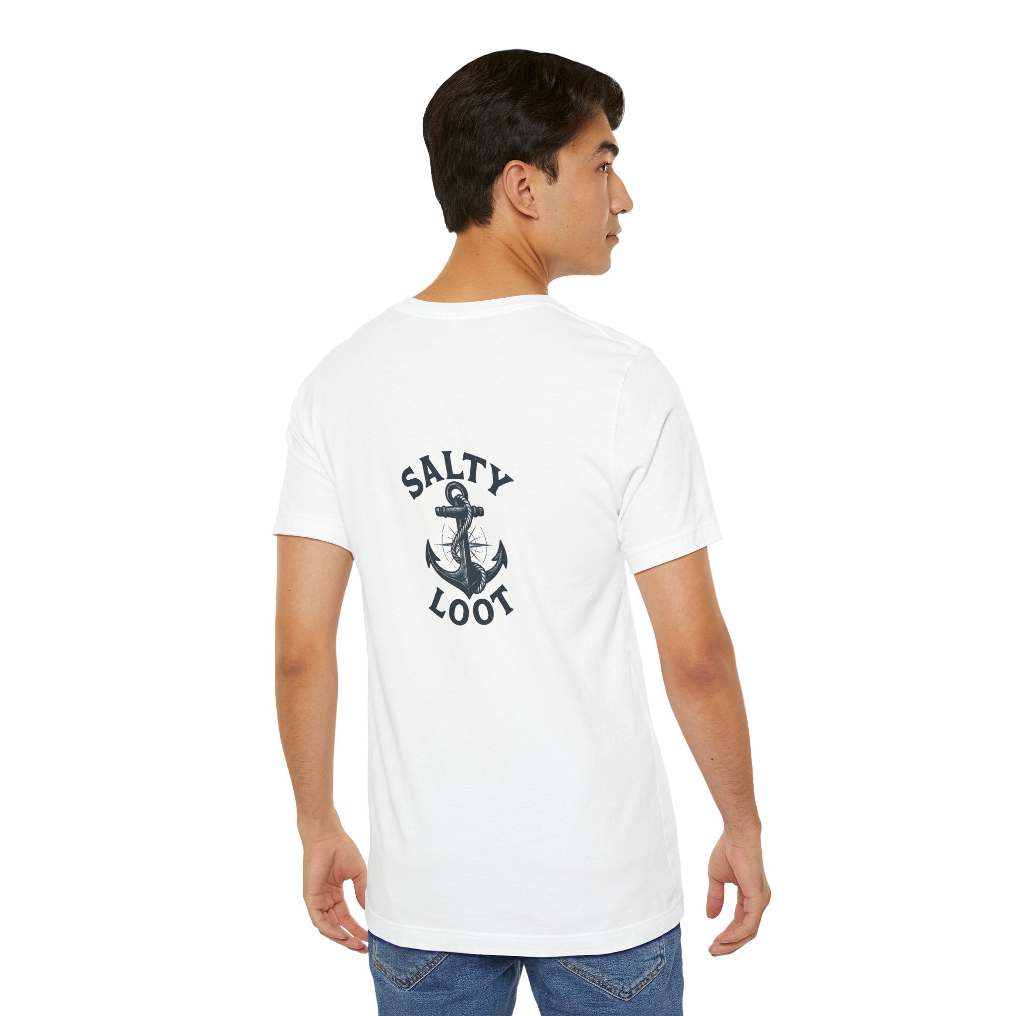 Coastal Vibes Short Sleeve Tee - Salty Loot, Beach Day Shirt, Nautical Apparel, Summer Outing Top, Casual Style Tee